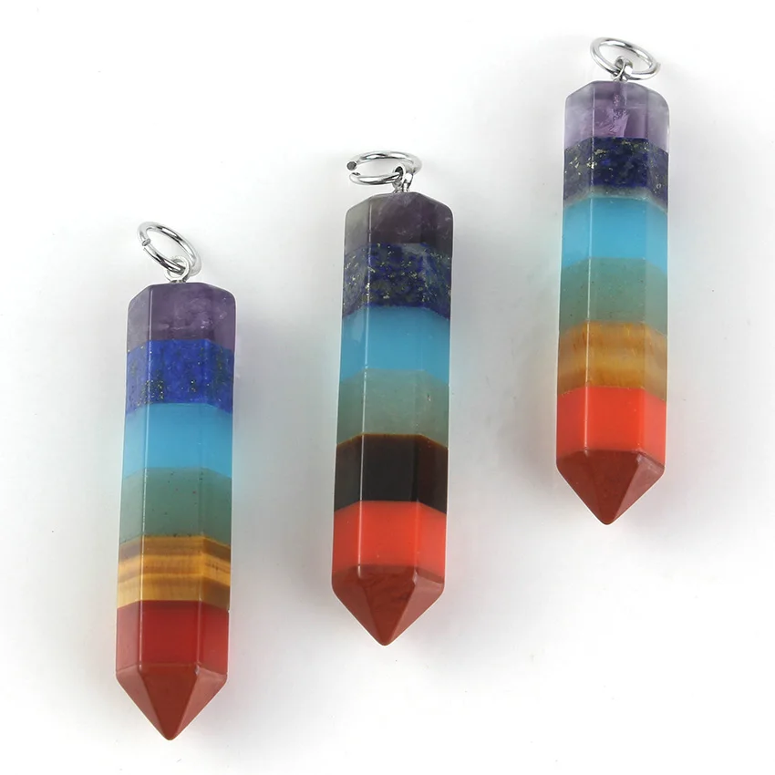 Unique 7 Chakra Stone Healing Wand Layered Crystal Hexagon Rainbow Healing Balancing Yoga Pendant Pendulum Dowsing DIY Jewelry
Unique 7 Chakra Stone Healing Wand Layered Crystal Hexagon Rainbow Healing Balancing Yoga Pendant Pendulum Dowsing DIY Jewelry
