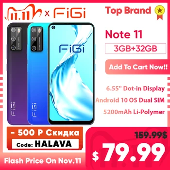 FIGI Note 11 mobile phone smartphone 6.55‘’ Android 10 Quad Core 3GB RAM 32GB ROM 4G SIM Free Unlock Phone 5200mAh Big Battery
FIGI Note 11 mobile phone smartphone 6.55‘’ Android 10 Quad Core 3GB RAM 32GB ROM 4G SIM Free Unlock Phone 5200mAh Big Battery