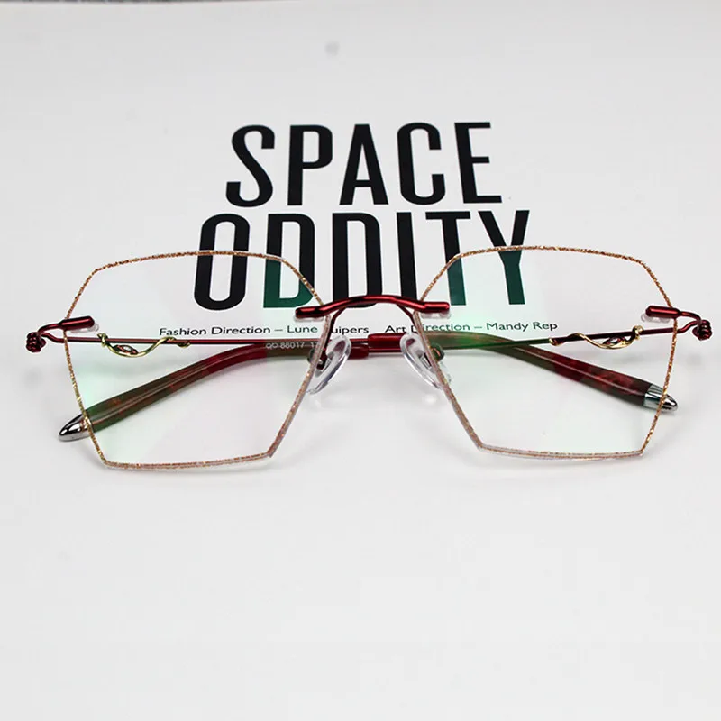 JIE.BFashion Big Frame Diamond Frameless Ladies PrescriPtion Glasses Custom Gradient Color Myopia And Hyperopia Resin Lenses
JIE.BFashion Big Frame Diamond Frameless Ladies PrescriPtion Glasses Custom Gradient Color Myopia And Hyperopia Resin Lenses