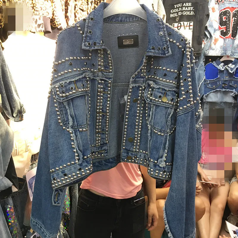 Heavy Rivet Diamond Loose Long Autumn Lapel Short Cowboy Loose Coat Sleeve Jacket
Heavy Rivet Diamond Loose Long Autumn Lapel Short Cowboy Loose Coat Sleeve Jacket