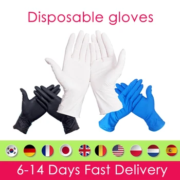 

100Pcs Disposable Gloves Nitrile Latex Rubber Gloves Medical/Kitchen Cleaning Experiment Catering Universal Left and Right Hand