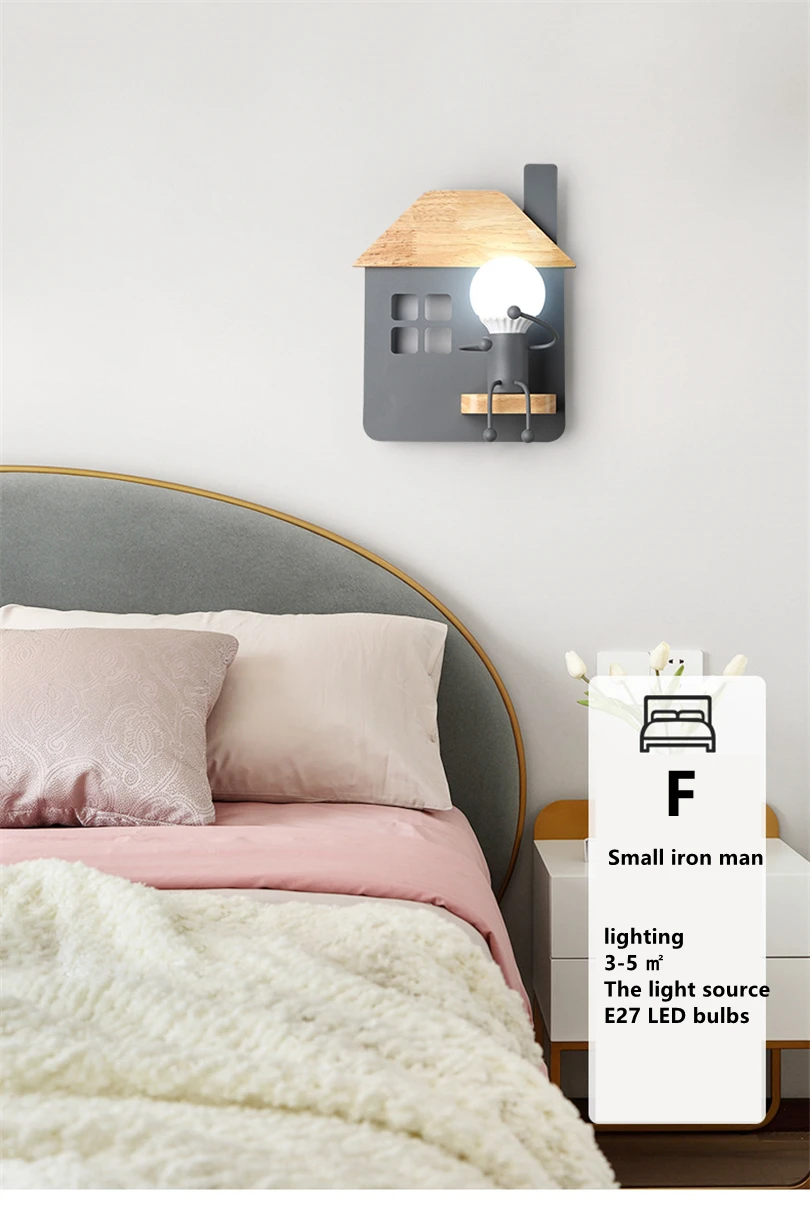 Generic LED Wall Lamp American Industrial Style Iron Lights Creative