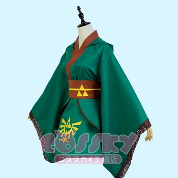 The Legend of Zelda Female Link Dress Greeen Kimono COSplay Costume Outfit Suit Girl Dress with Cap Women 
The Legend of Zelda Female Link Dress Greeen Kimono COSplay Costume Outfit Suit Girl Dress with Cap Women