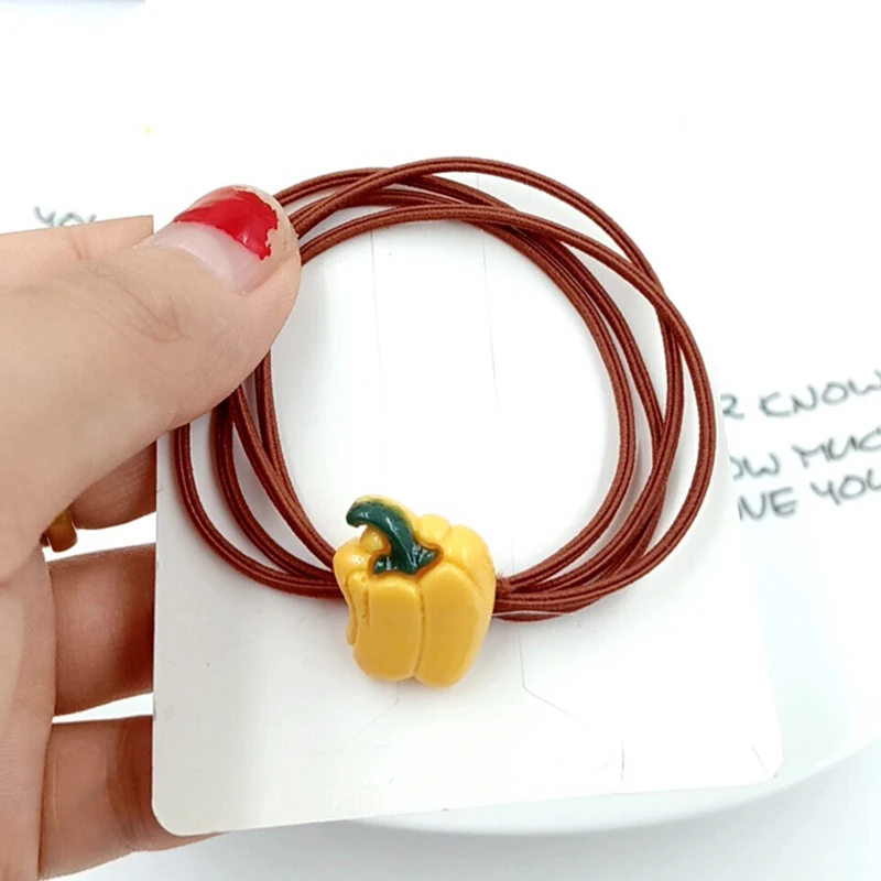 2020 New Small Cute Fruit Ring Temperament Ball Lamb Rope Tie Rubber Band Headwear Rope Hair Accessories For Women Girl