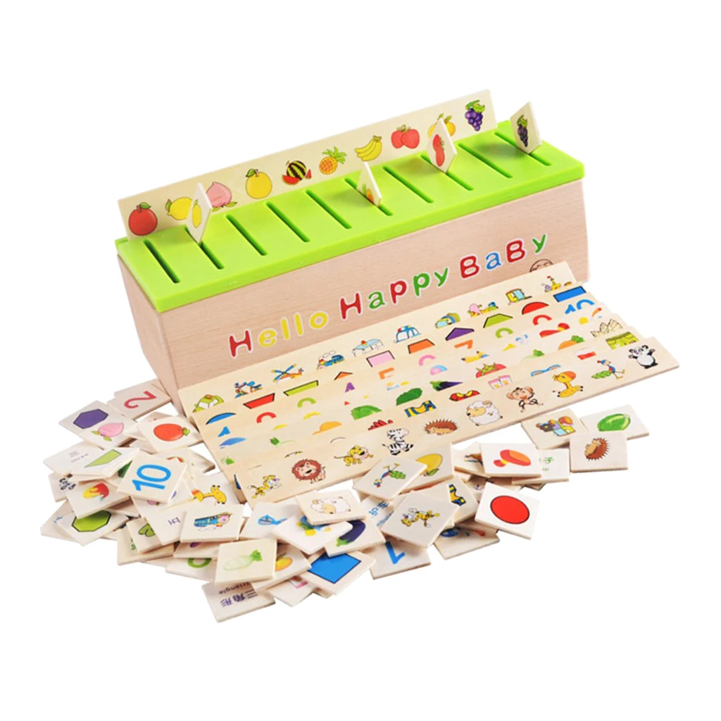 Preschool Kids Sorting Toys Category Matching Wooden Montessori Educational Toys 8 Category Groups with Sorting Box Preschool Kids Sorting Toys Category Matching Wooden Montessori Educational Toys 8 Category Groups with Sorting Box
