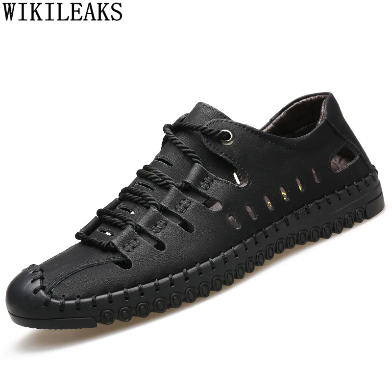 Сандалии мужские кожаные, дышащие пляжные туфли, Повседневная Уличная обувь, дизайнерские, 2024 
Сандалии мужские кожаные, дышащие пляжные туфли, Повседневная Уличная обувь, дизайнерские, 2024