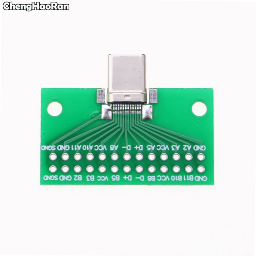 

ChengHaoRan Type-C Male USB 3.1 Test PCB Board Adapter Type C 24P 2.54mm Connector Socket For Data Line Wire Cable Transfer