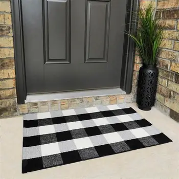 Woven Cotton Black and White Buffalo Plaid Rug for Kitchen Bathroom Outdoor Living Room
Woven Cotton Black and White Buffalo Plaid Rug for Kitchen Bathroom Outdoor Living Room