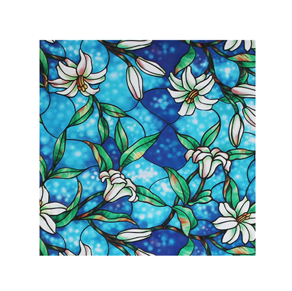PVC Lily Static Window Film No glue removable Stained Glass Decal Home decor wallpaper stickers
PVC Lily Static Window Film No glue removable Stained Glass Decal Home decor wallpaper stickers