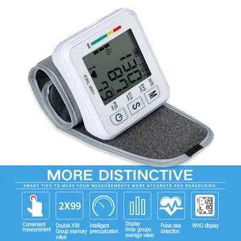 Blood Pressure Monitor Large LCD Display Adjustable Wrist Cuff Automatic Accurate Reading Memory Sphygmomanometer For Home Use
Blood Pressure Monitor Large LCD Display Adjustable Wrist Cuff Automatic Accurate Reading Memory Sphygmomanometer For Home Use