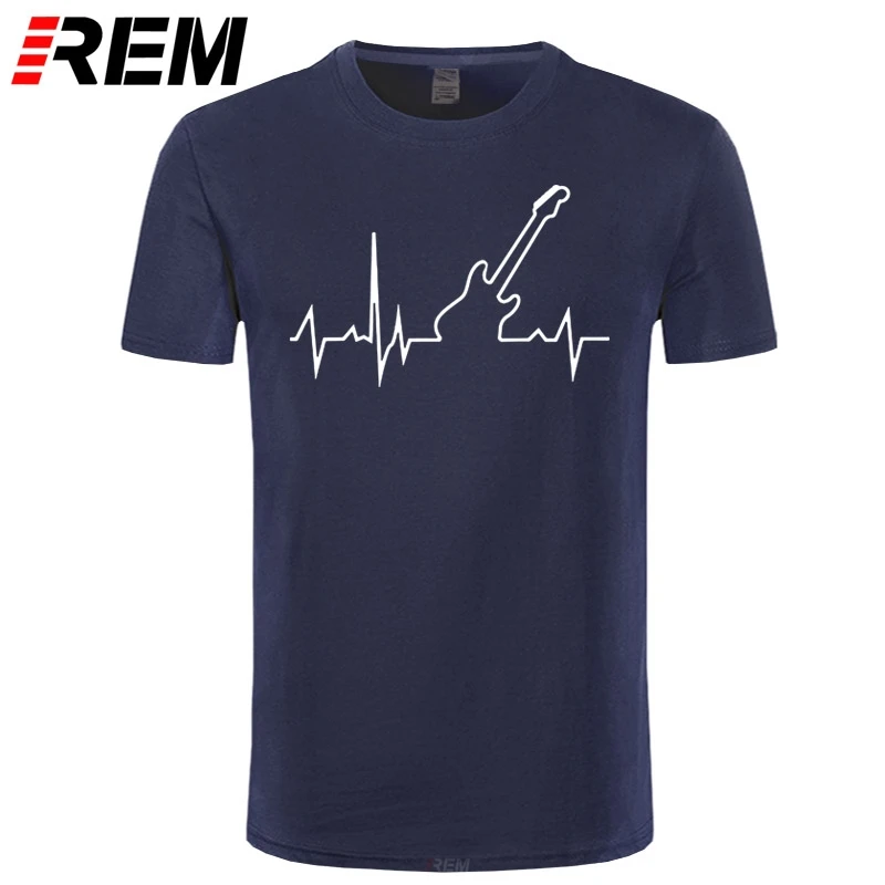 Men Bass Guitar Heartbeat Music Fashion T-shirt Summer Short O-Neck Sleeves Unisex Hipster T shirt Casual Clothes | Мужская одежда