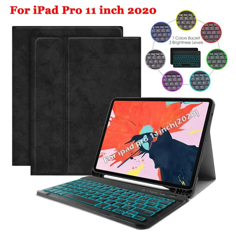 For iPad Pro 11 2020 Case with French Keyboard PU Leather 7 Colors Backlit Tablet Bluetooth Keyboard for iPad Pro 11" Case 2020
For iPad Pro 11 2020 Case with French Keyboard PU Leather 7 Colors Backlit Tablet Bluetooth Keyboard for iPad Pro 11" Case 2020