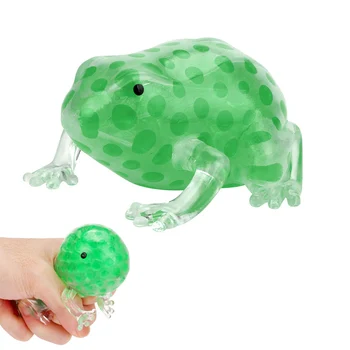 

Kids Squishy antistress toys Novelty 8cm Bead Stress Ball Sticky Squeeze polystyrene Frogs Stress Relief Squeezing toys