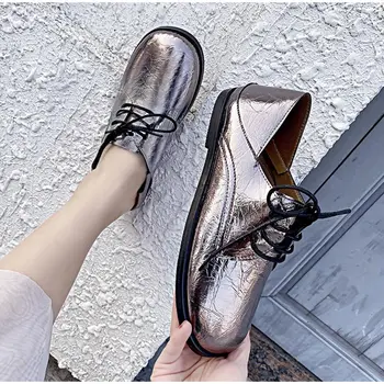 Women Spring Lace Up Flat Shoes Woman Pu Leather Silver Sewing Female Square Toe Single Two Wear Fashion ladies Footwear 2020
Women Spring Lace Up Flat Shoes Woman Pu Leather Silver Sewing Female Square Toe Single Two Wear Fashion ladies Footwear 2020