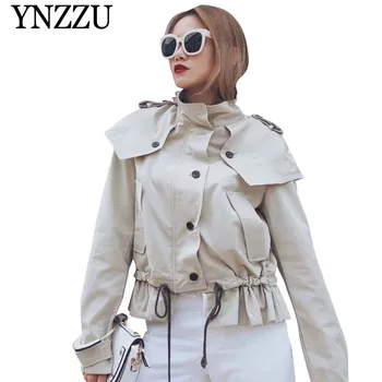 2019 Autumn Pink khaki Women bomber jacket Turtleneck Buttons Zipper Ruffles Coat Loose Drawstring Female outerwear YNZZU YO931
2019 Autumn Pink khaki Women bomber jacket Turtleneck Buttons Zipper Ruffles Coat Loose Drawstring Female outerwear YNZZU YO931