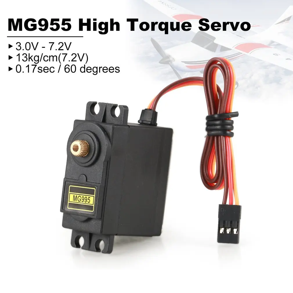 MG995 Analog Servo Metal Gear Servo 55g High Speed Torque Digital Servo Motor for RC Car Robot Helicopter(Control Angle 180)
MG995 Analog Servo Metal Gear Servo 55g High Speed Torque Digital Servo Motor for RC Car Robot Helicopter(Control Angle 180)