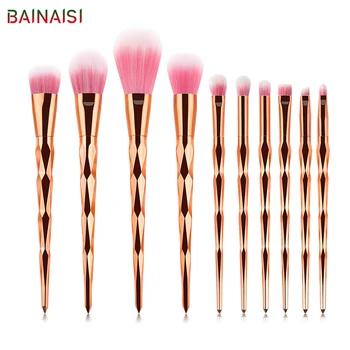 BAINAISI 10Pcs Diamond Makeup Brushes Set Powder Eye Shadow Foundation Blend Blush Lip Cosmetic Beauty Soft Make Up Brush Tool
BAINAISI 10Pcs Diamond Makeup Brushes Set Powder Eye Shadow Foundation Blend Blush Lip Cosmetic Beauty Soft Make Up Brush Tool