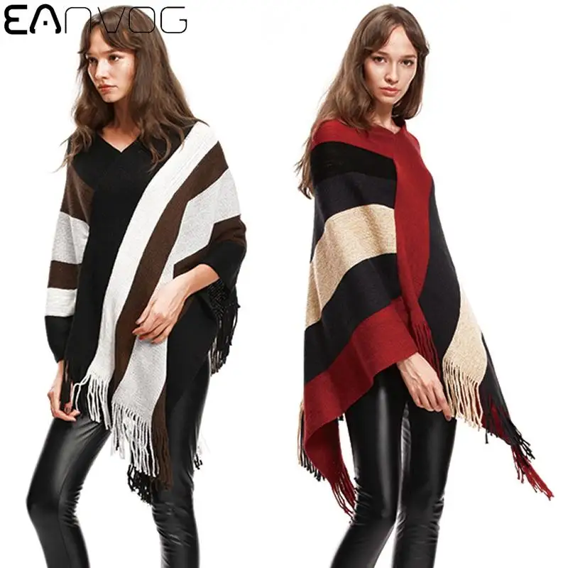 Autumn Spring Women Sweaters Poncho Knitting Capes Cloak Femme Sweater V-Neck Irregular Hem Tassels Coat Loose Knitted Pullovers
Autumn Spring Women Sweaters Poncho Knitting Capes Cloak Femme Sweater V-Neck Irregular Hem Tassels Coat Loose Knitted Pullovers