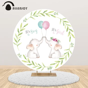 Allenjoy Boy or Girl baby shower party round backdrop circle cover elephant balloon leaf banner photobooth photo background 
Allenjoy Boy or Girl baby shower party round backdrop circle cover elephant balloon leaf banner photobooth photo background
