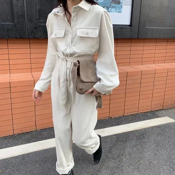 Autumn 2020 Corduroy Jumpsuits Romper Women High Fashion Button Jumpsuit Female Casual Overalls
Autumn 2020 Corduroy Jumpsuits Romper Women High Fashion Button Jumpsuit Female Casual Overalls