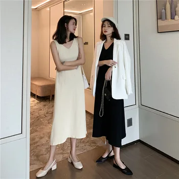 Vest Dress 2020 Spring and Summer New Style Loose-Fit Slimming over-the-Knee A- line Medium-length Dress Korean-style WOMEN'S We
Vest Dress 2020 Spring and Summer New Style Loose-Fit Slimming over-the-Knee A- line Medium-length Dress Korean-style WOMEN'S We