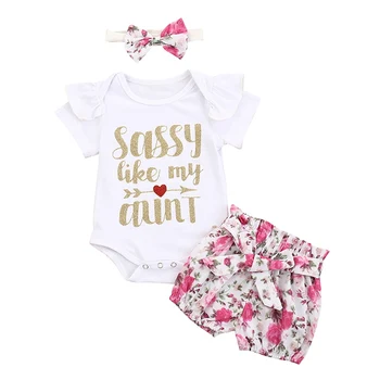 Baby Girl Solid Color Tops Clothing Newborn Kids Baby Girls Outfits Clothes Bodysuit Tops +Flower Printed Shorts +Headband Sets
Baby Girl Solid Color Tops Clothing Newborn Kids Baby Girls Outfits Clothes Bodysuit Tops +Flower Printed Shorts +Headband Sets