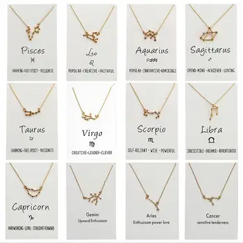 Lucky Eye Star Zodiac Sign 12 Constellations Pendant Wish Card Necklaces Gold Silver Color Chain For Women Girls Jewelry CN59 
Lucky Eye Star Zodiac Sign 12 Constellations Pendant Wish Card Necklaces Gold Silver Color Chain For Women Girls Jewelry CN59