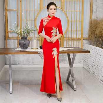 Sexy Womens Ankle-Length Cheongsam Spring Traditional Chinese style Dress Long Qipao Slim Party Dresses Button Vestido S-5XL
Sexy Womens Ankle-Length Cheongsam Spring Traditional Chinese style Dress Long Qipao Slim Party Dresses Button Vestido S-5XL