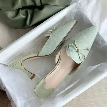 Kitty High Heel Slippers Women Pointed Mules Shoes Artificial Butterfly Shoes Women Hot Sale Sandals Summer Dress Shoes 34-41
Kitty High Heel Slippers Women Pointed Mules Shoes Artificial Butterfly Shoes Women Hot Sale Sandals Summer Dress Shoes 34-41