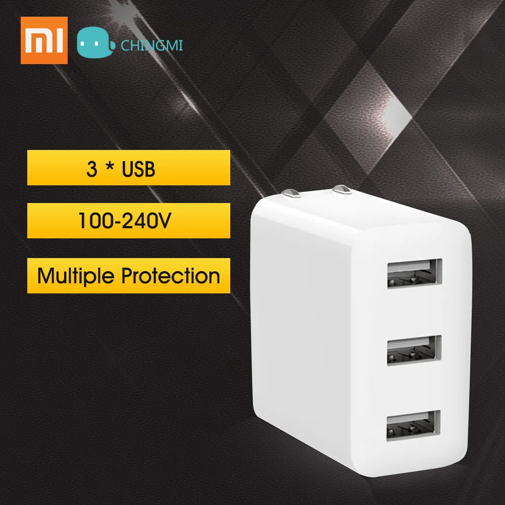 Xiaomi Mijia Power Adapter USB Charger 3 USB 2A Fast Charging US Plug Mini Portable Wall Travel Charger 100-240V For Phone 15W
Xiaomi Mijia Power Adapter USB Charger 3 USB 2A Fast Charging US Plug Mini Portable Wall Travel Charger 100-240V For Phone 15W