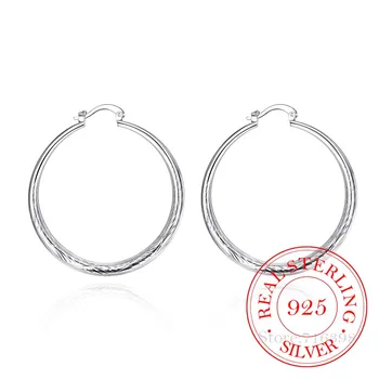 Diameter 4.1cm Hyperbole Classic 925 Sterling Silver Simple Big Pattern Circle Hoop Earrings For Women Silver Jewelry Pendientes
Diameter 4.1cm Hyperbole Classic 925 Sterling Silver Simple Big Pattern Circle Hoop Earrings For Women Silver Jewelry Pendientes