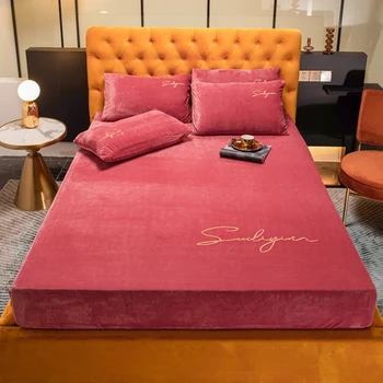 Bed Cover Plush Thicken Quilted Mattress Cover Warm Soft Crystal Velvet Quilted Bed Fitted Sheet Not Including Pillowcase
Bed Cover Plush Thicken Quilted Mattress Cover Warm Soft Crystal Velvet Quilted Bed Fitted Sheet Not Including Pillowcase