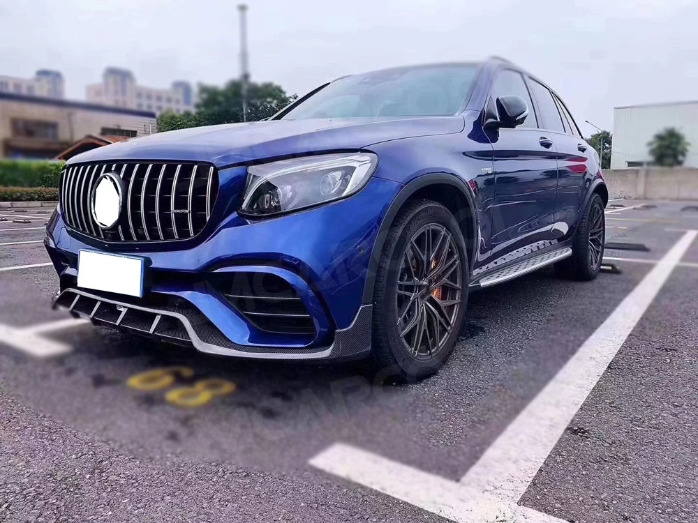 Carbon Fiber Front Lip Spoiler Shovel For Benz Glc Class Coupe W253 Glc63 Original Bumper 2016 2019 Frp Head Extension Chin Bumpers Aliexpress