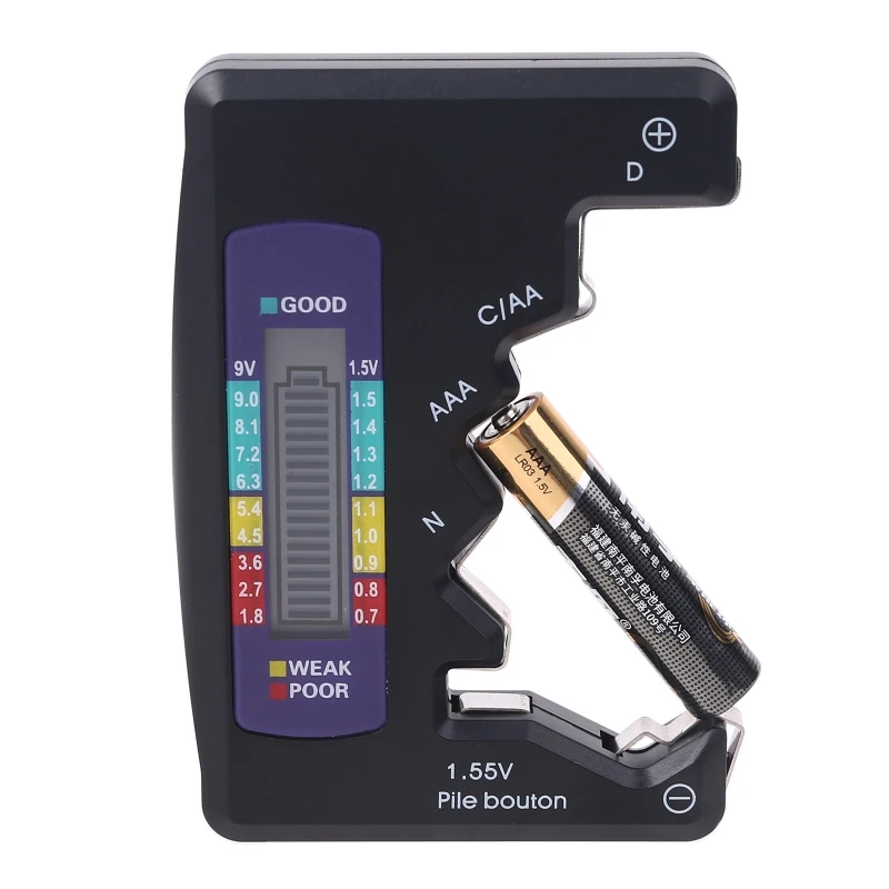 Digital Battery Checker Capacity Tester for C/D/9V/AA/AAA/1.5V Button Universal R9JC
Digital Battery Checker Capacity Tester for C/D/9V/AA/AAA/1.5V Button Universal R9JC