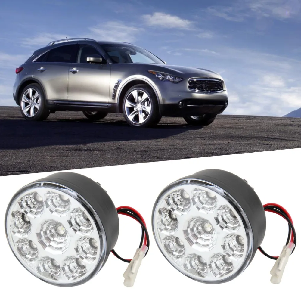 Universal 2pcs/Pair Universal 9 LED Round Daytime Driving Running Light DRL Car Fog Lamp Headlight For Off-Road Car Truck
Universal 2pcs/Pair Universal 9 LED Round Daytime Driving Running Light DRL Car Fog Lamp Headlight For Off-Road Car Truck