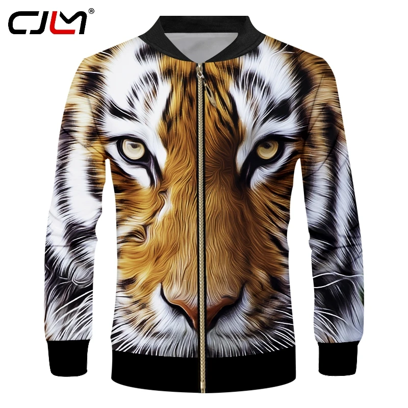 

CJLM Brand Animal tiger Men Zip Jacket 3d Whole Body Printing Full body Casual 2020 Cool Harajuku 6XL