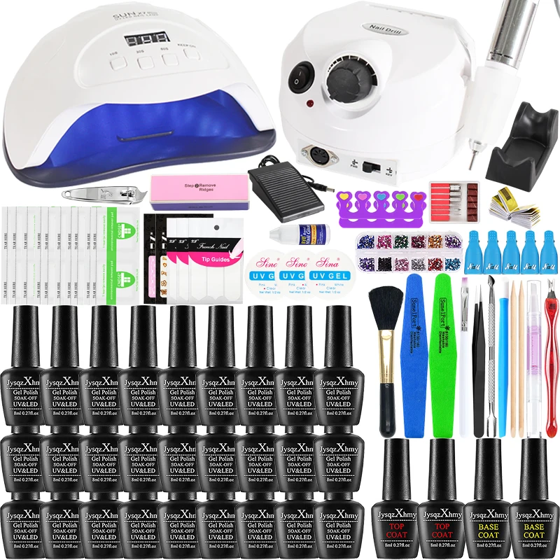 Manicure Set with UV LED Lamp for Nail Art, Tool Kit and Soak Off Gel Polish for Nail, Drill Machine for Manicure Set
Manicure Set with UV LED Lamp for Nail Art, Tool Kit and Soak Off Gel Polish for Nail, Drill Machine for Manicure Set