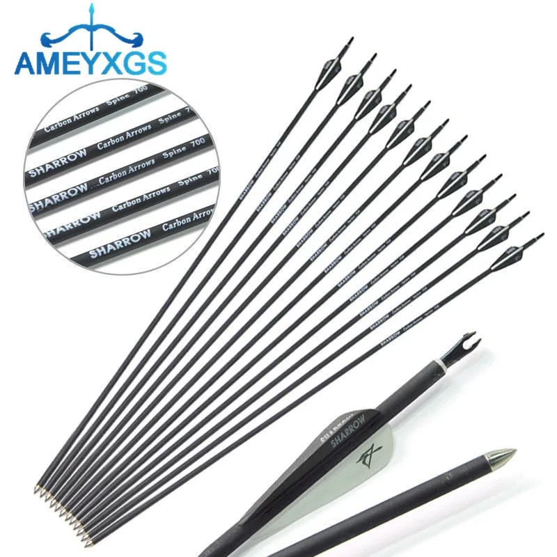 6/12Pcs 31" Archery Carbon Arrows Spine700 Target Fixed Points Tips Carbon Arrow ID 5.2mm For Bow Hunting Shooting Accessories
6/12Pcs 31" Archery Carbon Arrows Spine700 Target Fixed Points Tips Carbon Arrow ID 5.2mm For Bow Hunting Shooting Accessories
