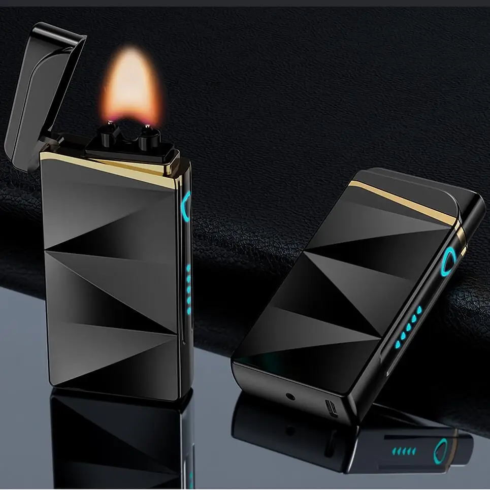 2020 Electronic USB Big Flame Luxury Lighter Pulse Windproof Double Arc Electric Lighters Plasma Flameless Christmas Gift
2020 Electronic USB Big Flame Luxury Lighter Pulse Windproof Double Arc Electric Lighters Plasma Flameless Christmas Gift