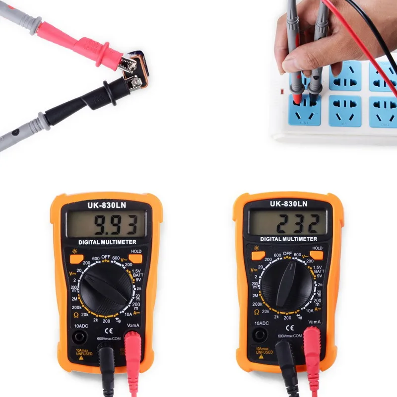 1Pcs UK-830LN Digital Multimeter Tester LCD Display Electrician Handheld Multimeter Volt meter portable Backlight Multimeter
1Pcs UK-830LN Digital Multimeter Tester LCD Display Electrician Handheld Multimeter Volt meter portable Backlight Multimeter