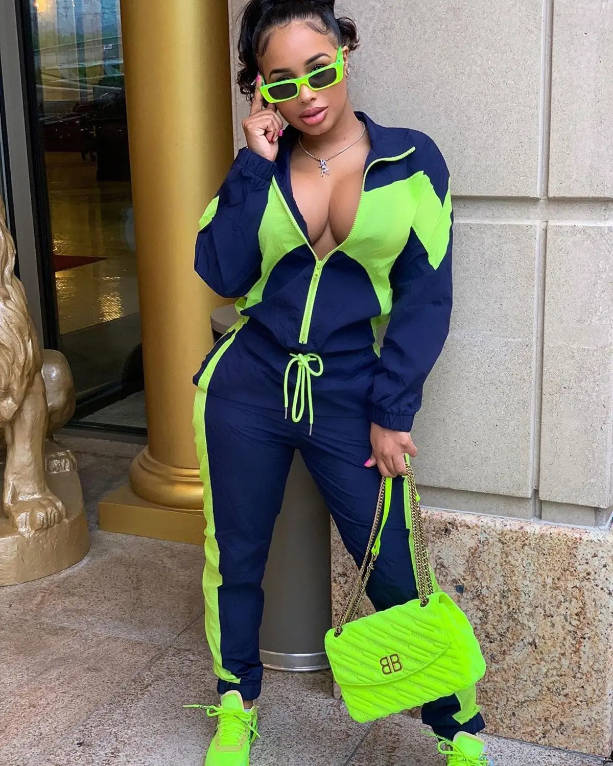 Casual Patchwork Blue One-piece Jumpsuit Women's jumpsuits, running clothes, woven trousers, long sleeves, one-piece trousers
Casual Patchwork Blue One-piece Jumpsuit Women's jumpsuits, running clothes, woven trousers, long sleeves, one-piece trousers