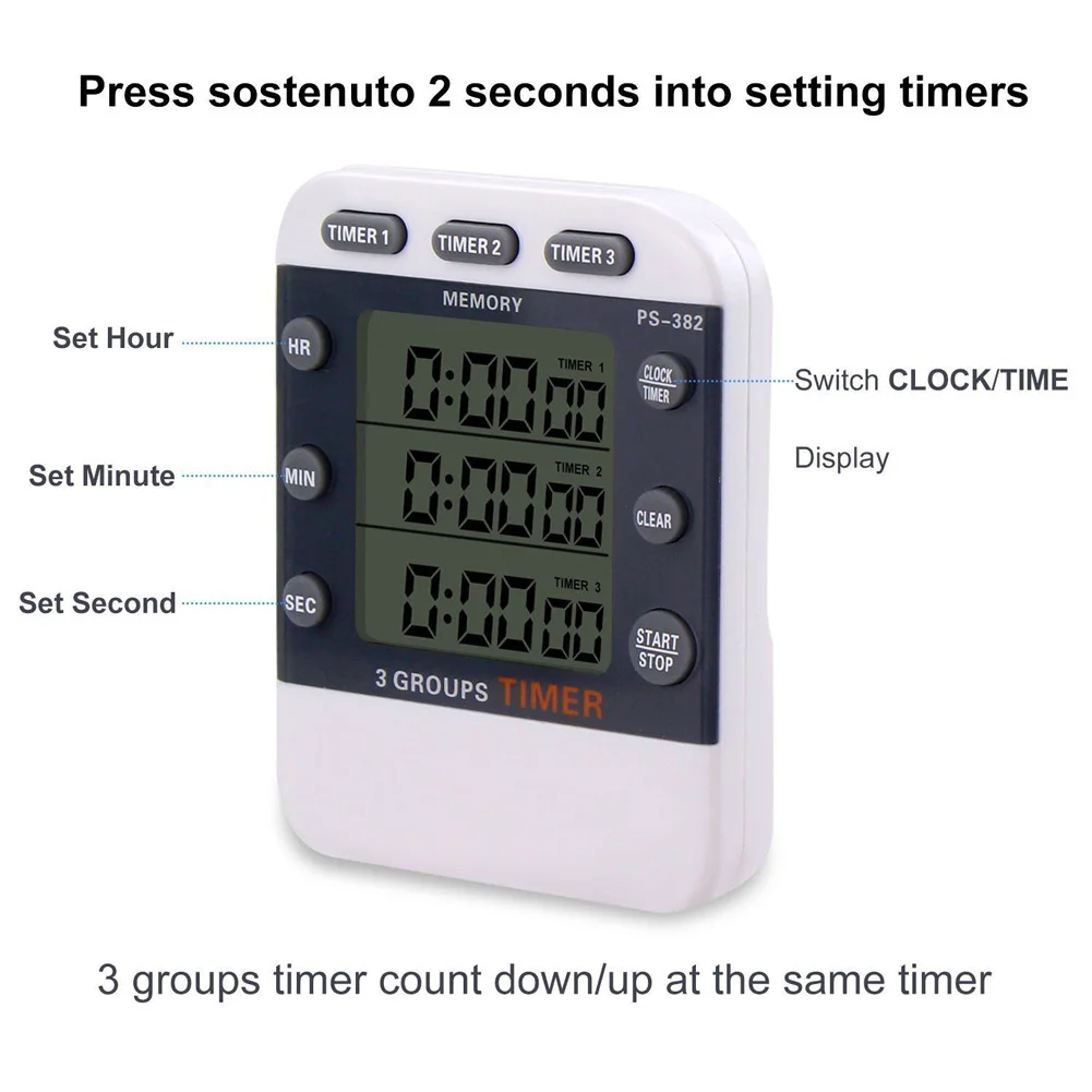100-Hour Triple Count Down Loud Alarm Digital Timer Magnetic LCD Display Kitchen Cooking Clock Gadget Multifunction Kitchen Tool
100-Hour Triple Count Down Loud Alarm Digital Timer Magnetic LCD Display Kitchen Cooking Clock Gadget Multifunction Kitchen Tool