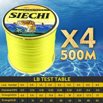 4 Strands 500M SIECHI PE Braided Fishing Line Sea Saltwater Fishing Weave Extreme Super Strong 100% Super Power
4 Strands 500M SIECHI PE Braided Fishing Line Sea Saltwater Fishing Weave Extreme Super Strong 100% Super Power