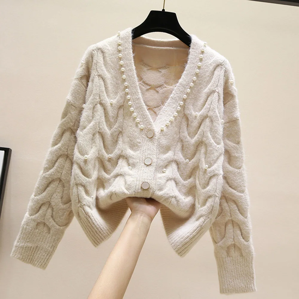 White Beading Button Cardigan Women Sweater Winter Autumn 2020 Japanese Casual Knitted Sweaters Female Outwear Casual Tops New 
White Beading Button Cardigan Women Sweater Winter Autumn 2020 Japanese Casual Knitted Sweaters Female Outwear Casual Tops New