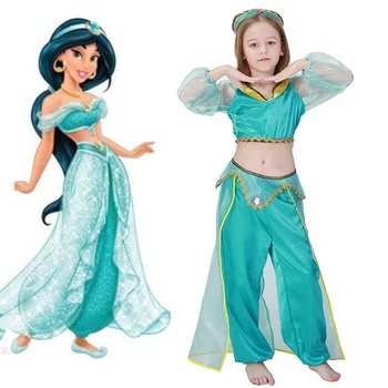 girl Aladdin and the magic lamp Jasmine Princess Costumes Cosplay For Children Halloween Party Belly Dance Dress Indian Costume 
girl Aladdin and the magic lamp Jasmine Princess Costumes Cosplay For Children Halloween Party Belly Dance Dress Indian Costume
