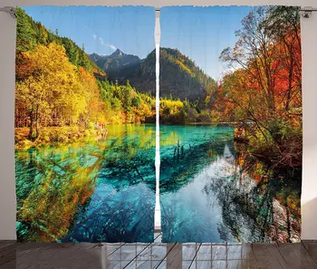 Landscape Curtains Colorful View of Flower Lake with Azure Water Among Fall Woods Jiuzhaigou Living Room Bedroom Window Drapes
Landscape Curtains Colorful View of Flower Lake with Azure Water Among Fall Woods Jiuzhaigou Living Room Bedroom Window Drapes