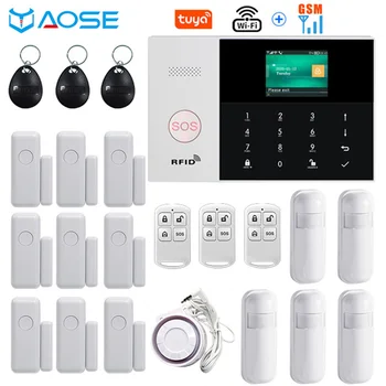 Tuya WIFI GSM Home Burglar Security Alarm System 433MHz APP Control LCD Touch Keyboard 11 Languages Wireless Alarm System Kit
Tuya WIFI GSM Home Burglar Security Alarm System 433MHz APP Control LCD Touch Keyboard 11 Languages Wireless Alarm System Kit