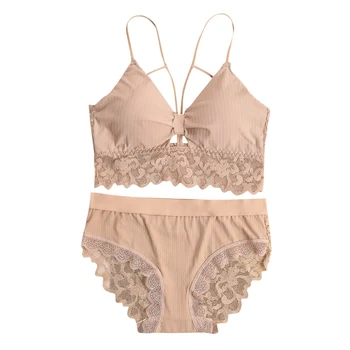 Hot Sexy Lace Hollow Out Underwear Suit Summer Backless Solid Color Lingerie Set Wire Free Bra Briefs Two Piece Set 
Hot Sexy Lace Hollow Out Underwear Suit Summer Backless Solid Color Lingerie Set Wire Free Bra Briefs Two Piece Set