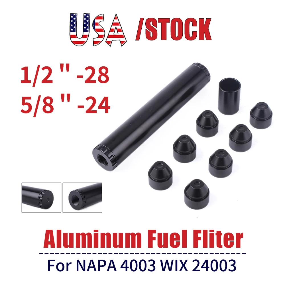 6 Inch 10 Inch Aluminum 1/2-28 or 5/8-24 Car Fuel Filter 1X7 Car Solvent Trap for NAPA 4003 WIX 24003 Black 6 inch RS3-OFI017
6 Inch 10 Inch Aluminum 1/2-28 or 5/8-24 Car Fuel Filter 1X7 Car Solvent Trap for NAPA 4003 WIX 24003 Black 6 inch RS3-OFI017