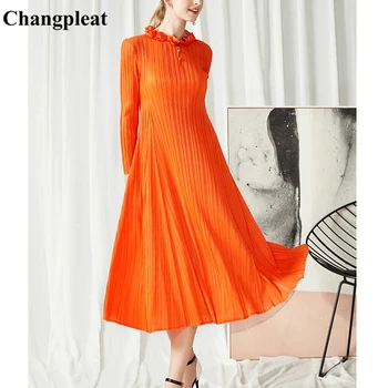 Changpleat Spring New Women Dresses Miyak Pleated Fashion Solid long sleeve Slim Elastic waist Female Vintage A-line dress Tide
Changpleat Spring New Women Dresses Miyak Pleated Fashion Solid long sleeve Slim Elastic waist Female Vintage A-line dress Tide